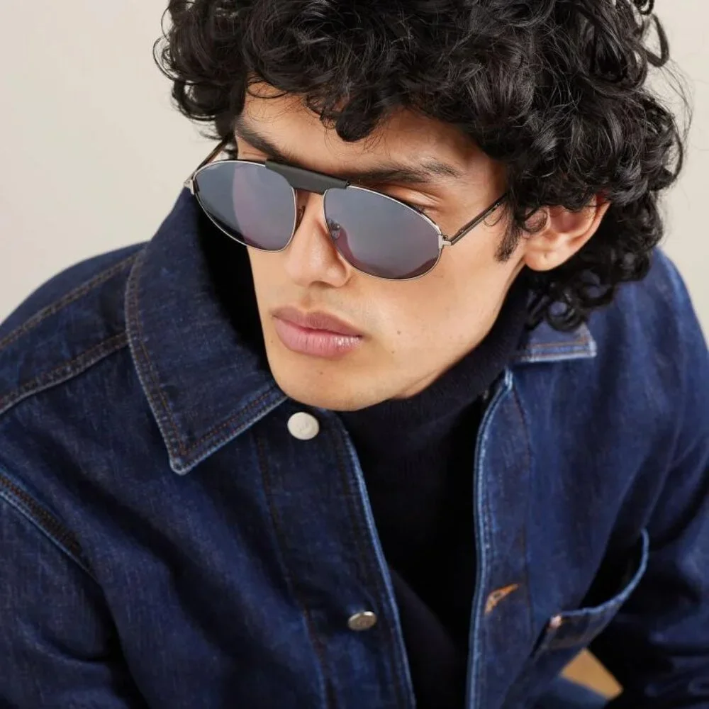 Tom Ford Ken FT1095 14A Aviator Sunglasses - Ruthenium/Smoke